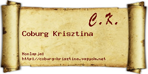 Coburg Krisztina névjegykártya